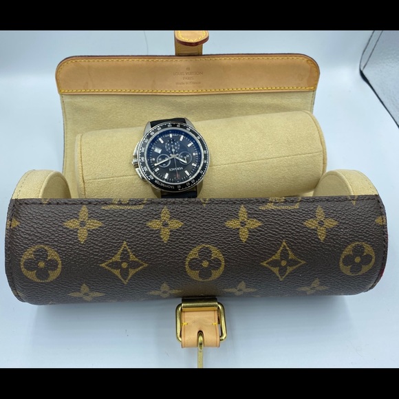 Vintage watch case with monogram pattern by Louis Vuitton, France